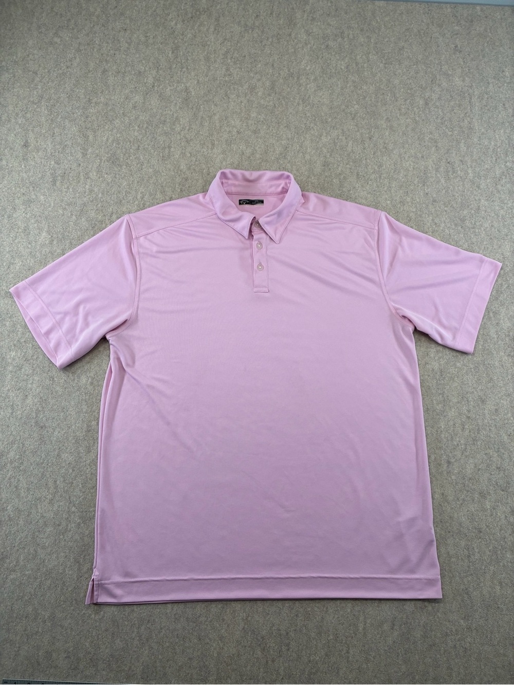 Callaway Men’s Pink Solid Polo Golf Shirt 3XL Big & Tall Short Sleeve Logo